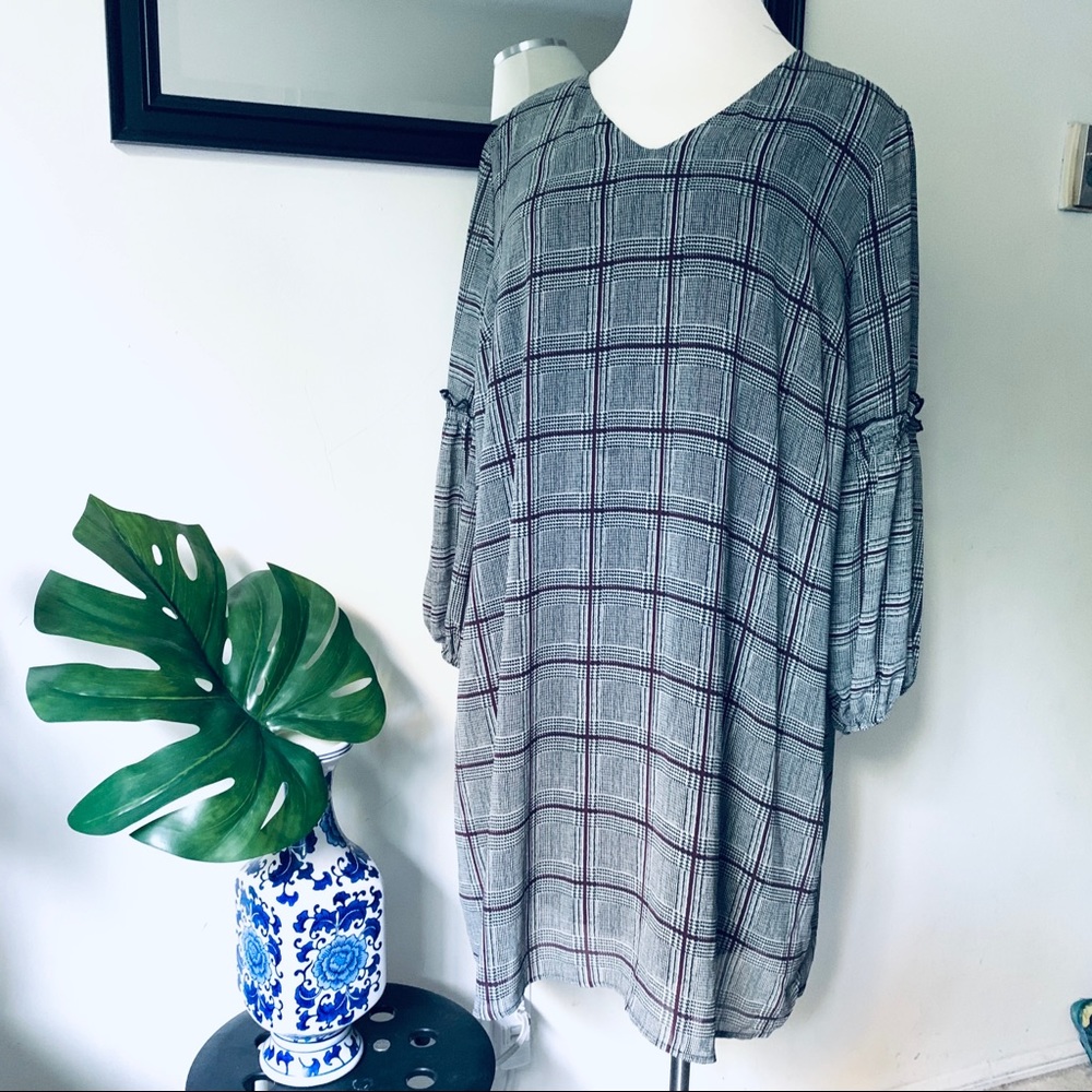 Worthington Woman Plaid Long Sleeve Dress